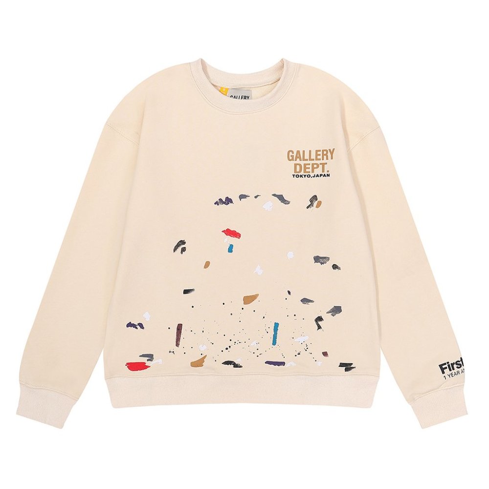 Gallery Dept ink-splash hand-painted print crew neck sweatshirt